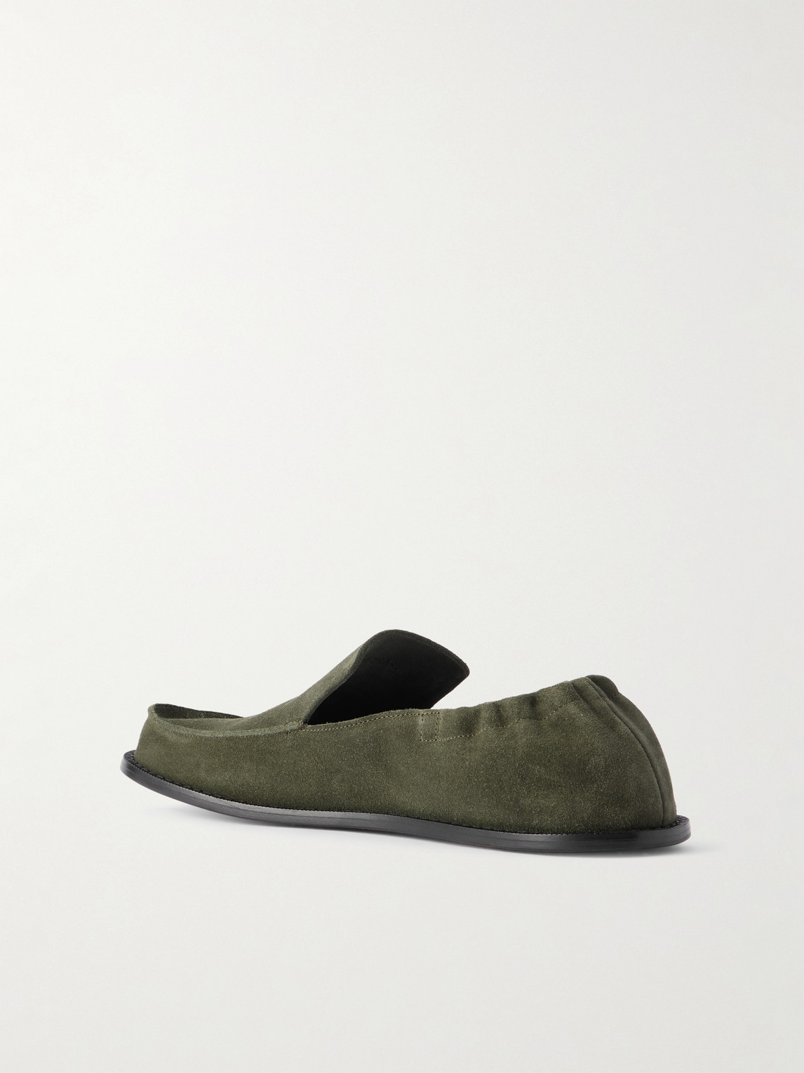 Loewe Flex Suede Loafers In Green