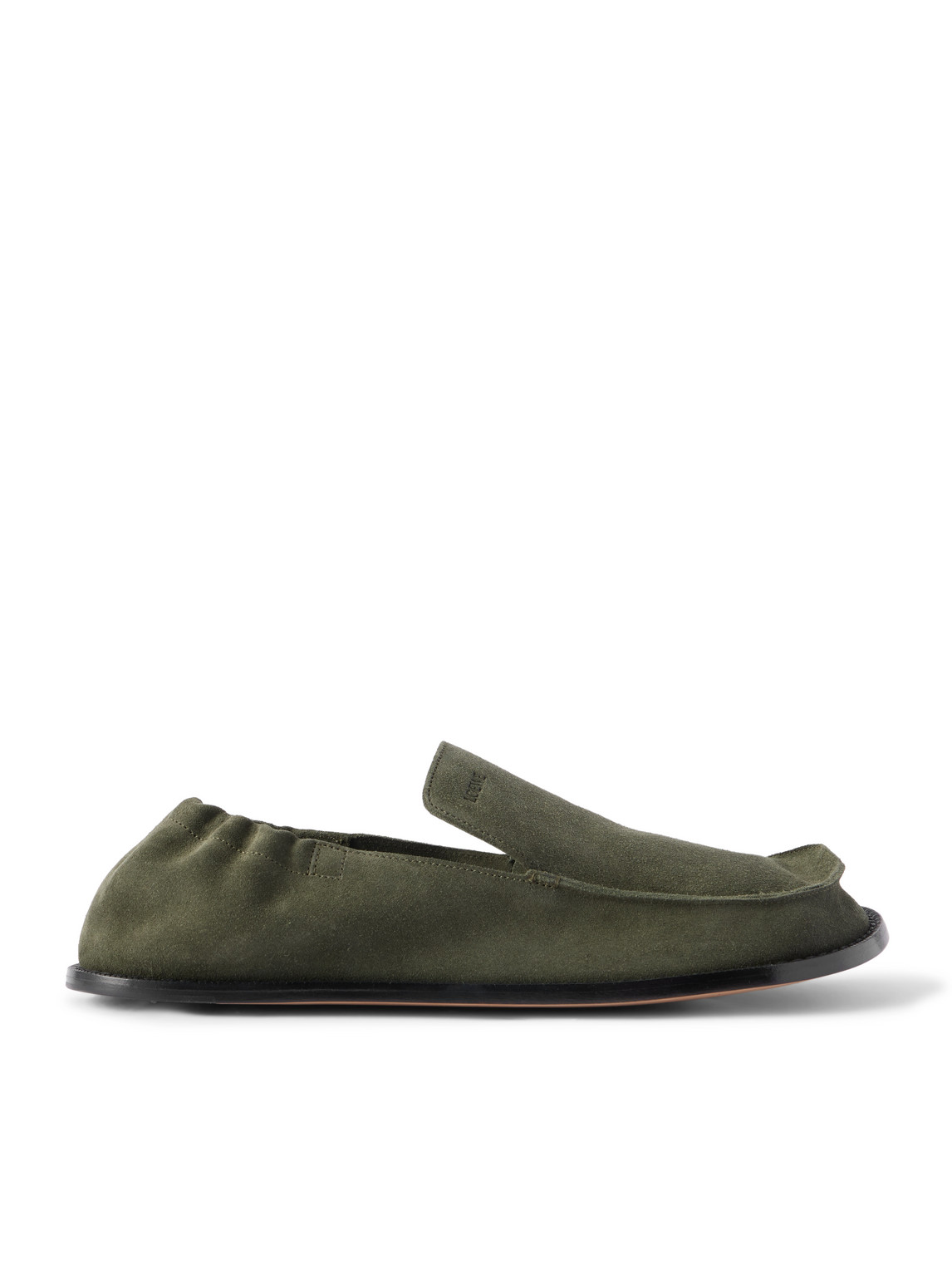 Loewe Flex Suede Loafers In Green
