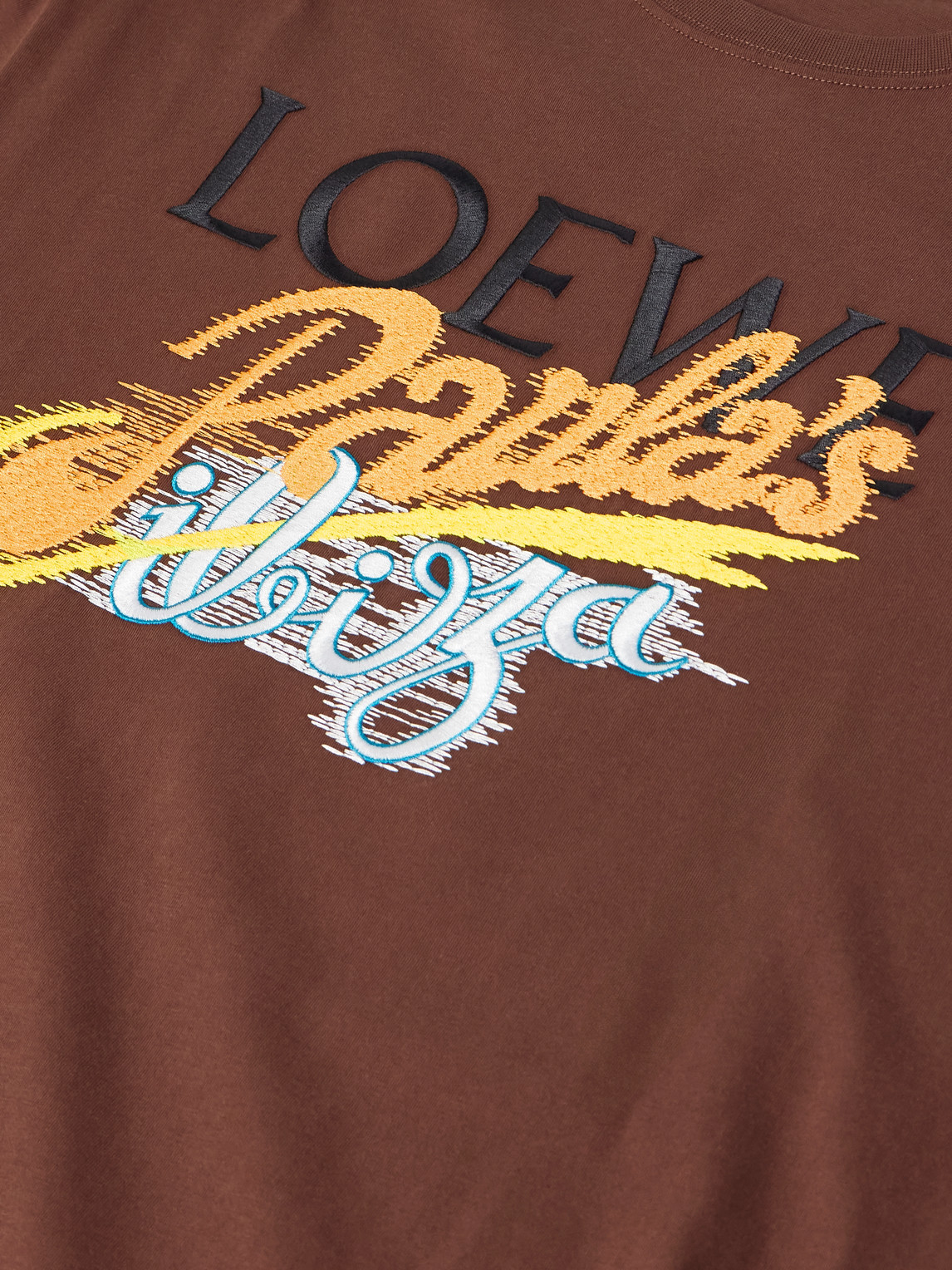 Loewe Logo Cotton T-shirt In Brown