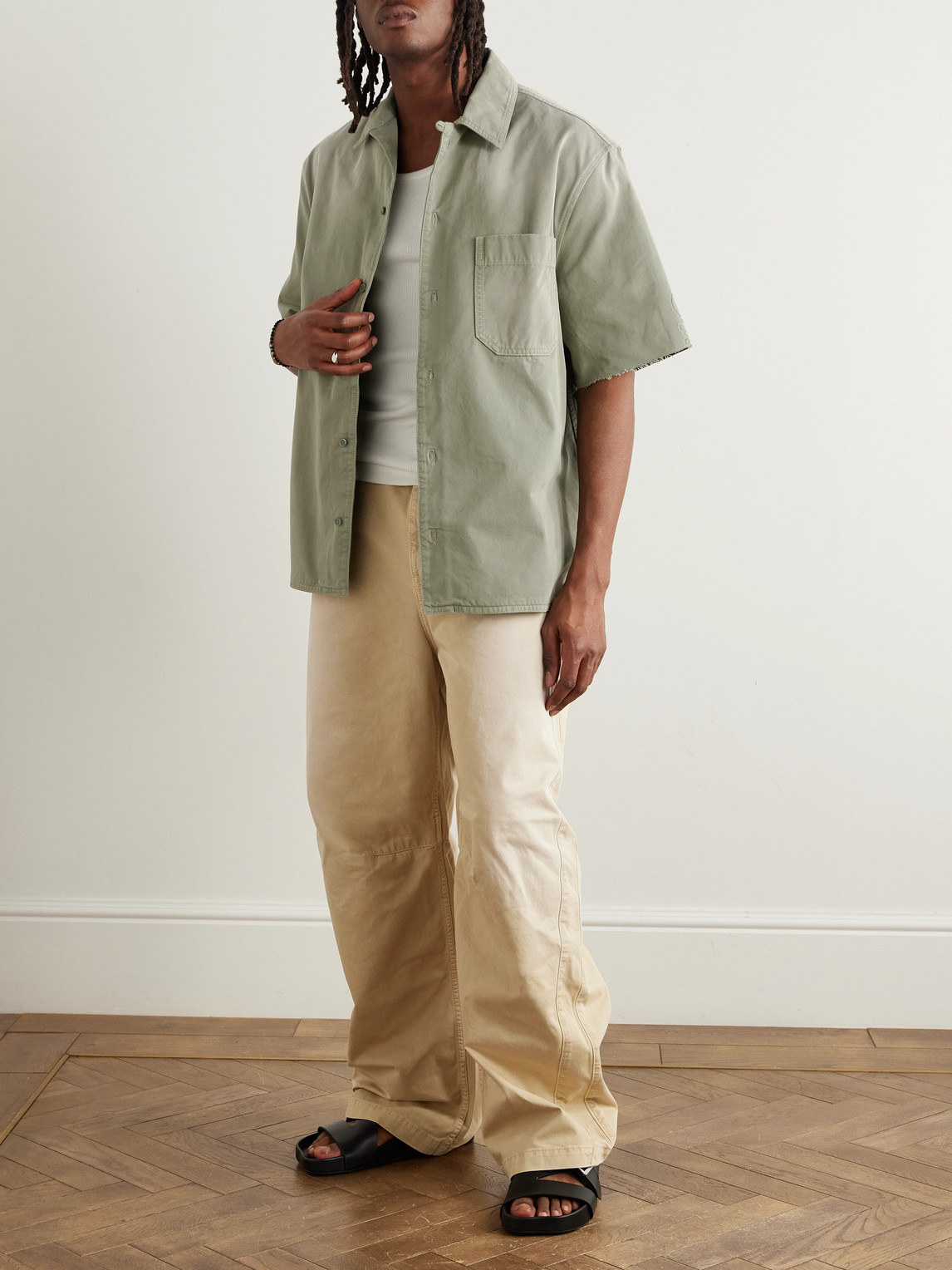 Loewe Anagram Short Sleeve Cotton Shirt