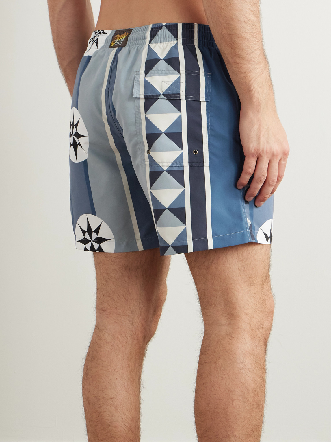 Loewe Mens Blue Multicolor Ibiza Graphic-pattern Woven Swim Shorts In Blue