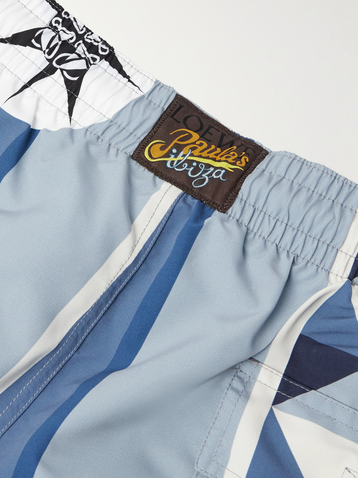Loewe Mens Blue Multicolor Ibiza Graphic-pattern Woven Swim Shorts In Blue