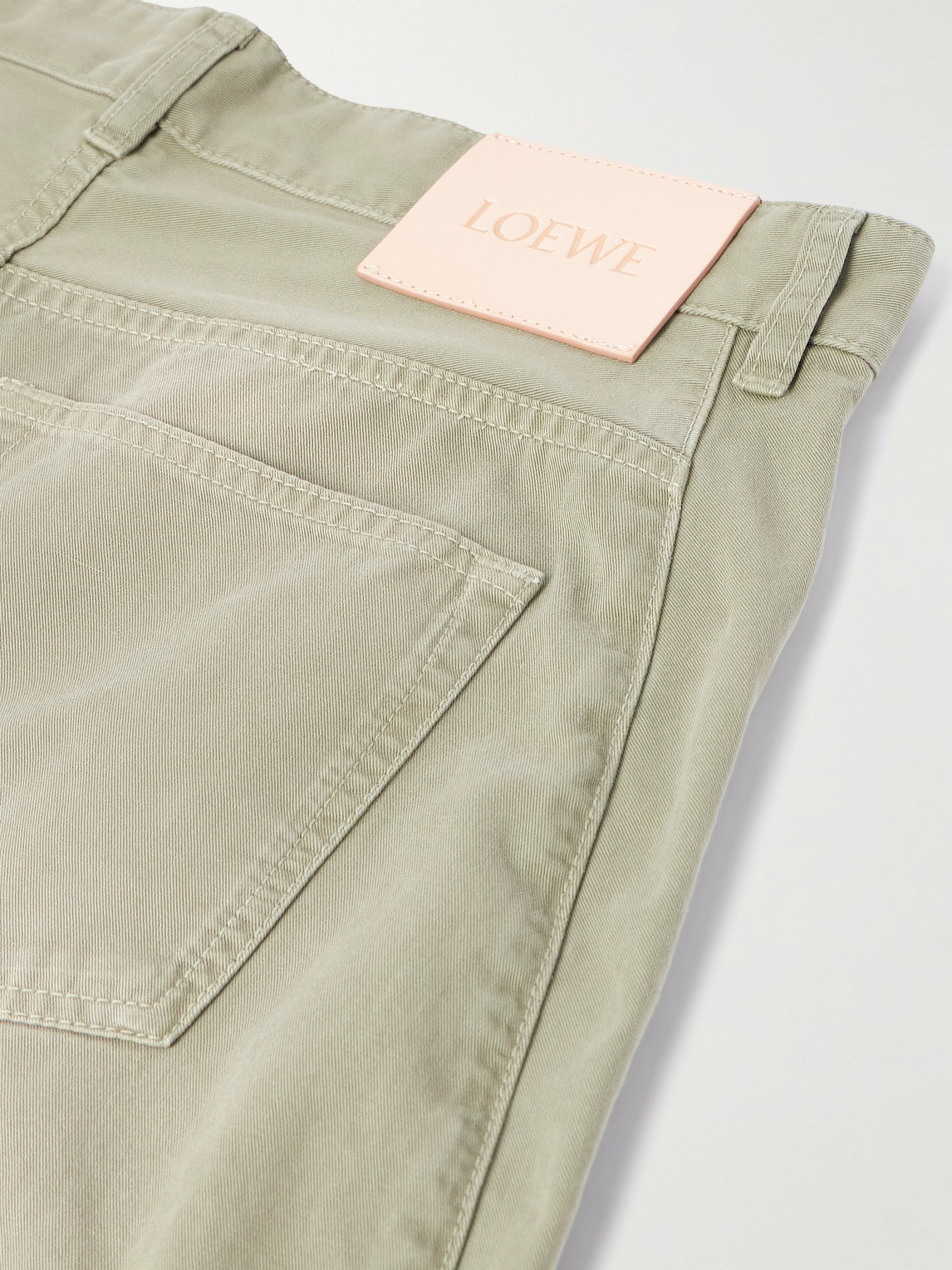 Loewe Paula's Ibiza Barrel-leg Cotton-twill Trousers In Green