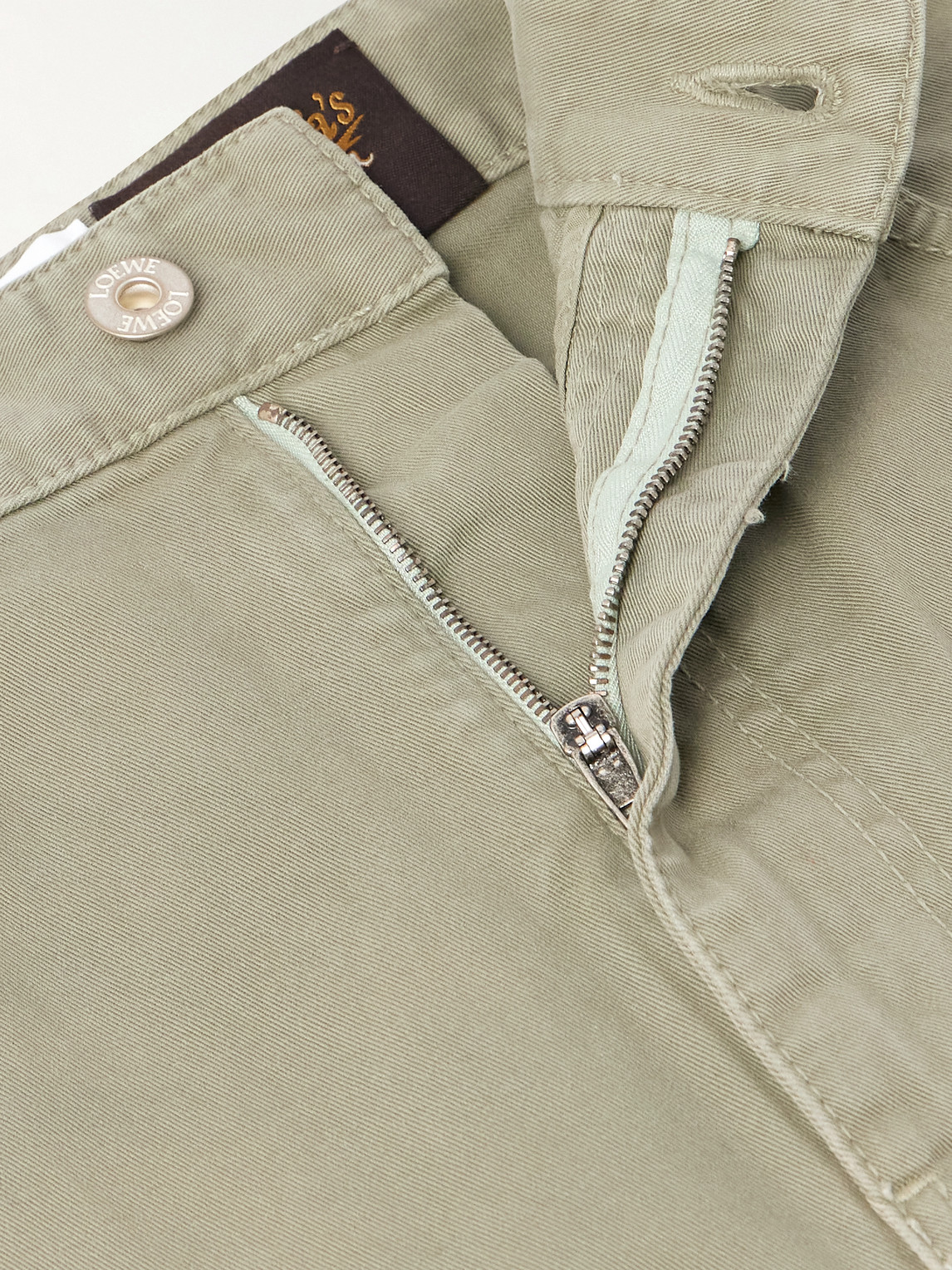 Loewe Paula's Ibiza Barrel-leg Cotton-twill Trousers In Green