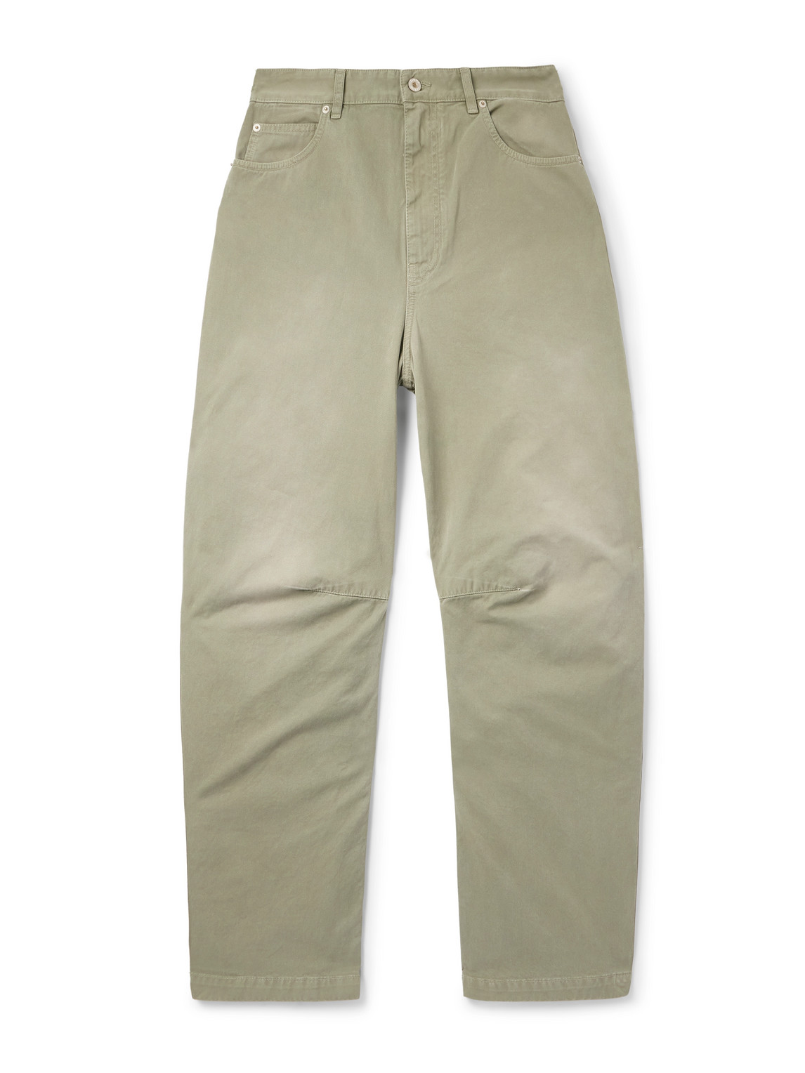 Loewe Paula's Ibiza Barrel-leg Cotton-twill Trousers In Green