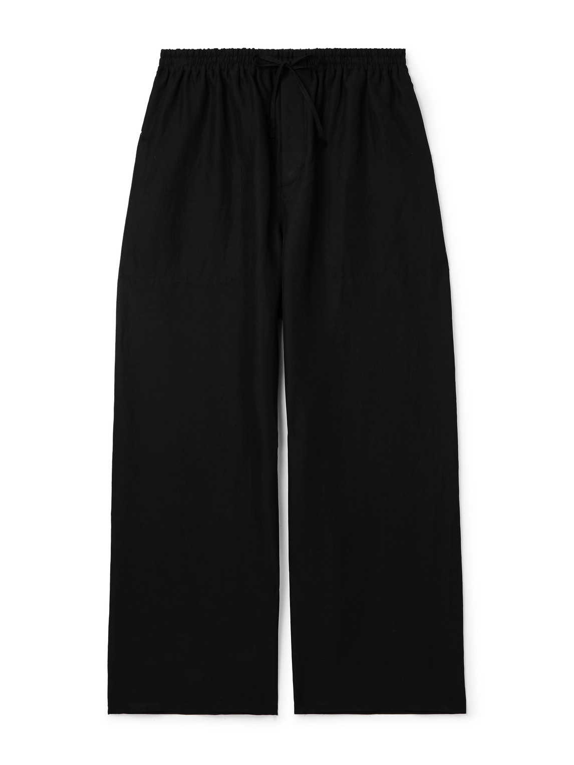 Loewe Paula's Ibiza Wide-leg Cropped Woven Drawstring Trousers In Black