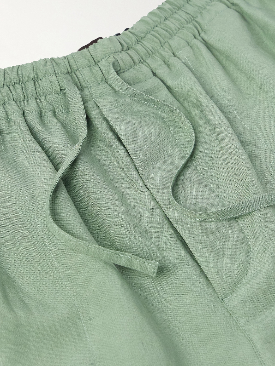 Loewe Paula's Ibiza Wide-leg Cropped Woven Drawstring Trousers In Green