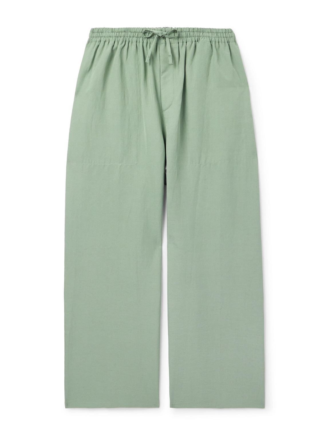 Loewe Paula's Ibiza Wide-leg Cropped Woven Drawstring Trousers In Green