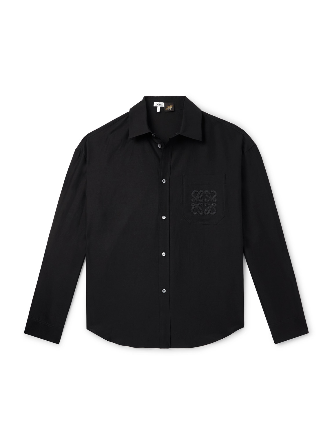 Loewe Paula's Ibiza Logo-embroidered Woven Shirt In Black