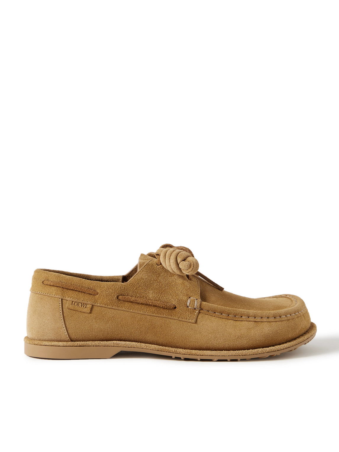 Loewe Campo Boat Shoe In Tabacco Suede