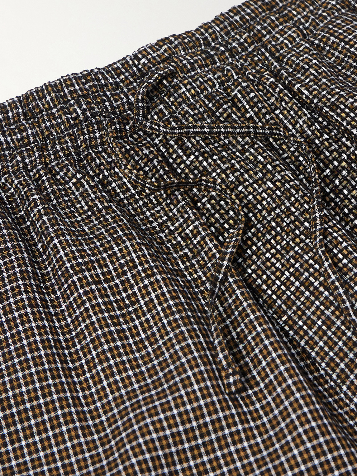 Loewe Paula's Ibiza Wide-leg Checked Gauze Drawstring Shorts In Gray