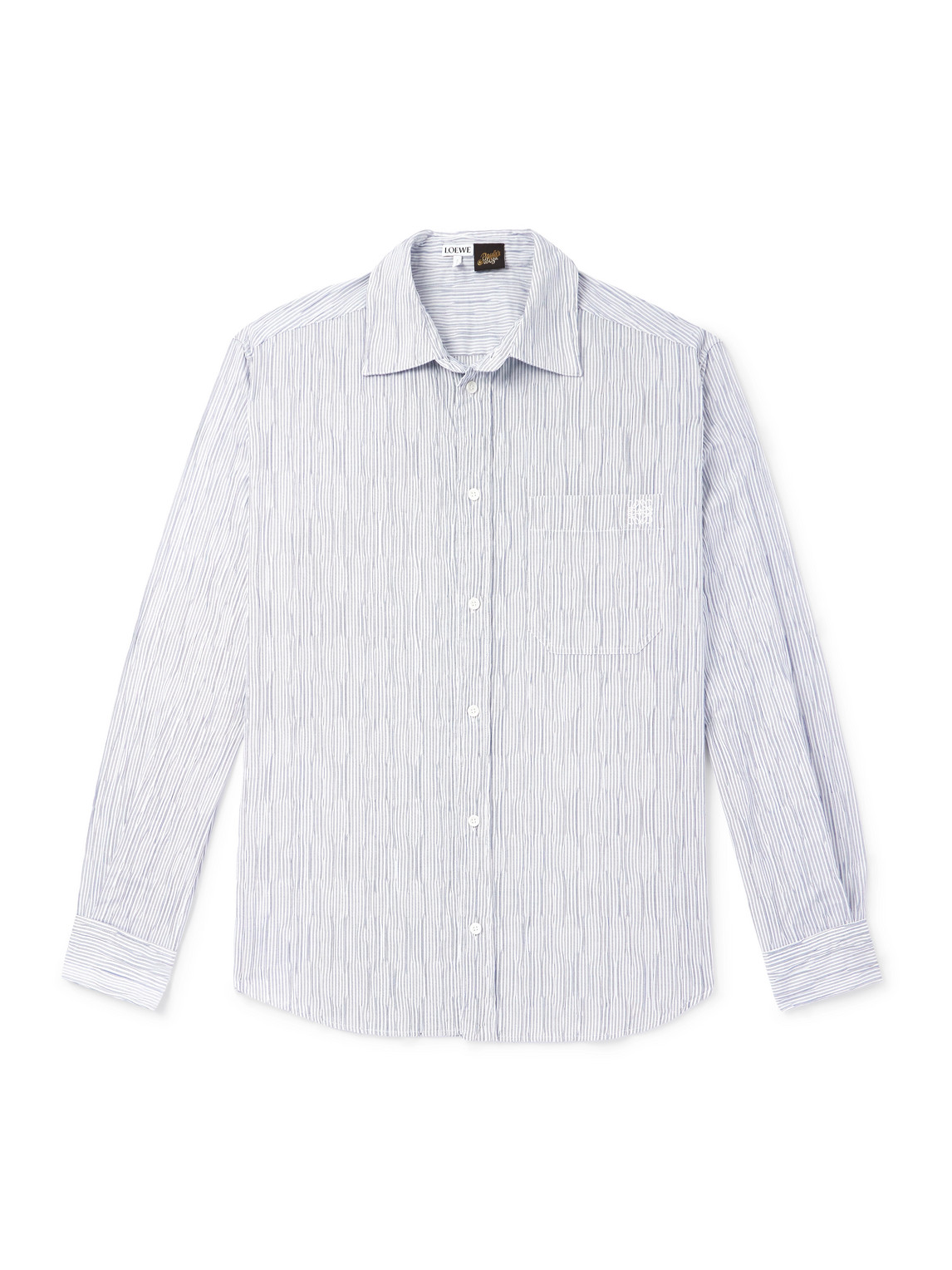 Loewe Paula's Ibiza Pinstriped Cotton-blend Shirt In Blue