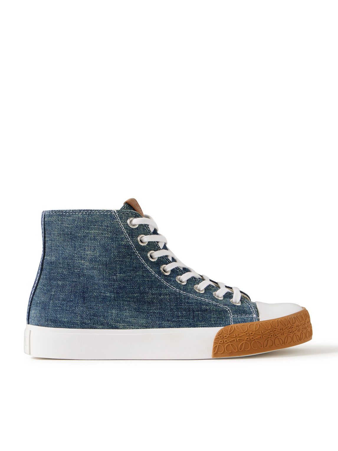 Paula's Ibiza Bloc Rubber-Trimmed Denim High-Top Sneakers