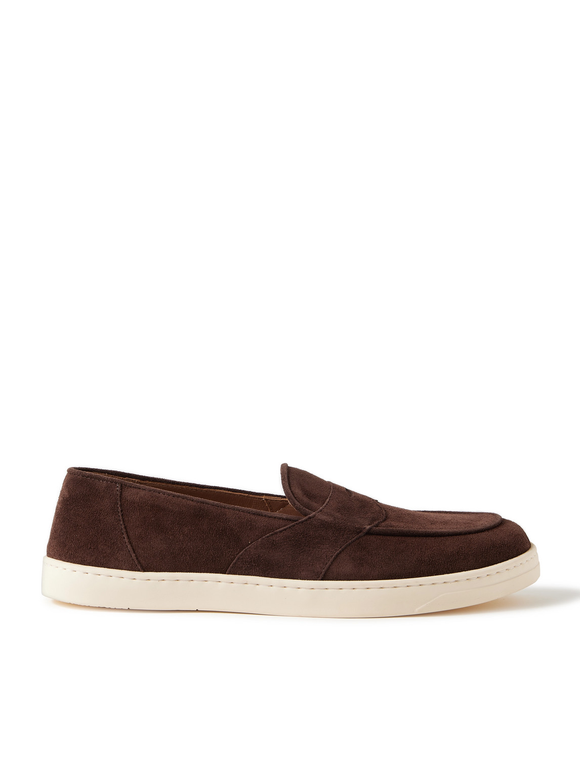 George Cleverley Joey Suede Penny Loafers In Brown