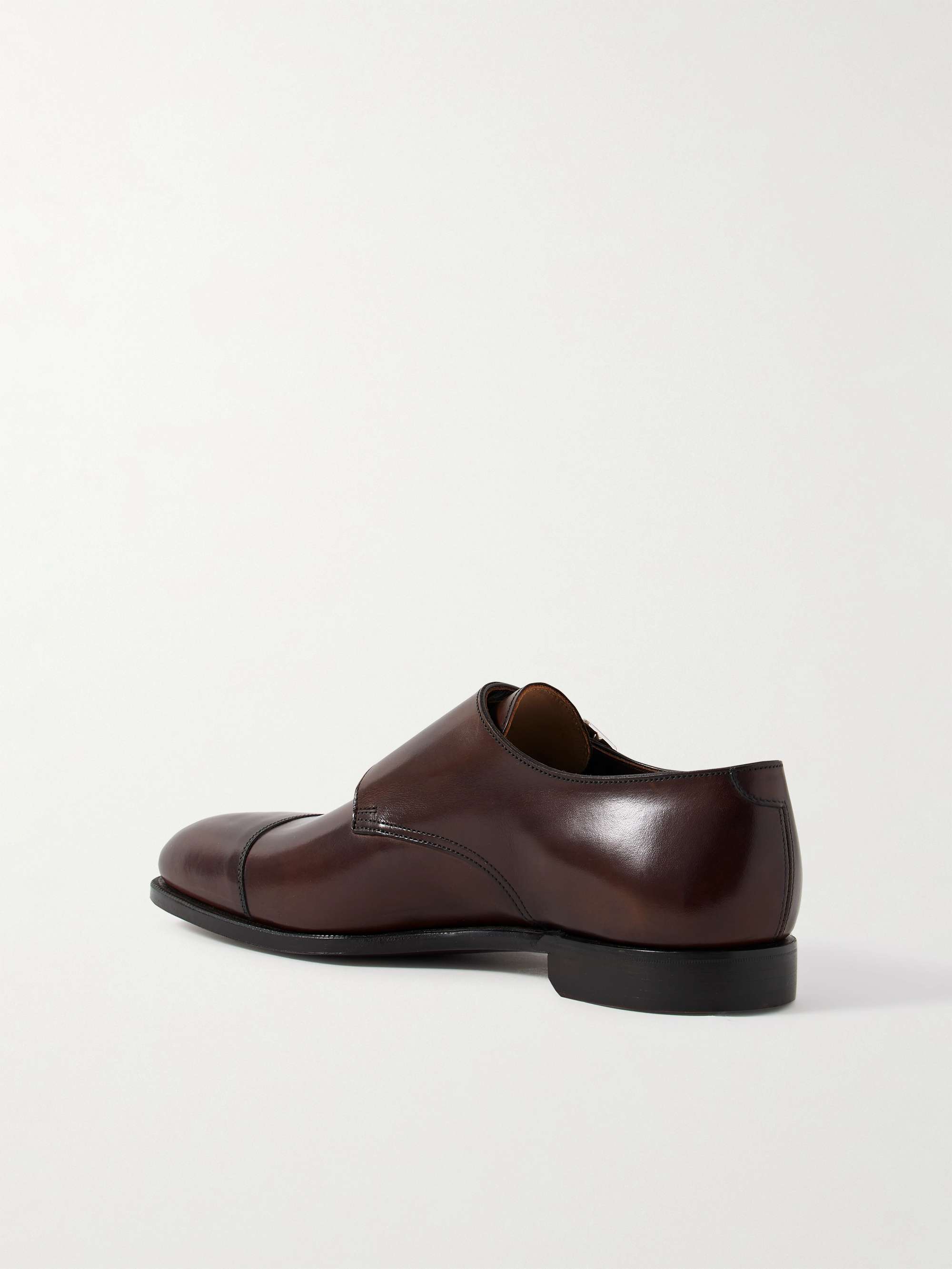 GEORGE CLEVERLEY Thomas Cap-Toe Leather Monk-Strap Shoes