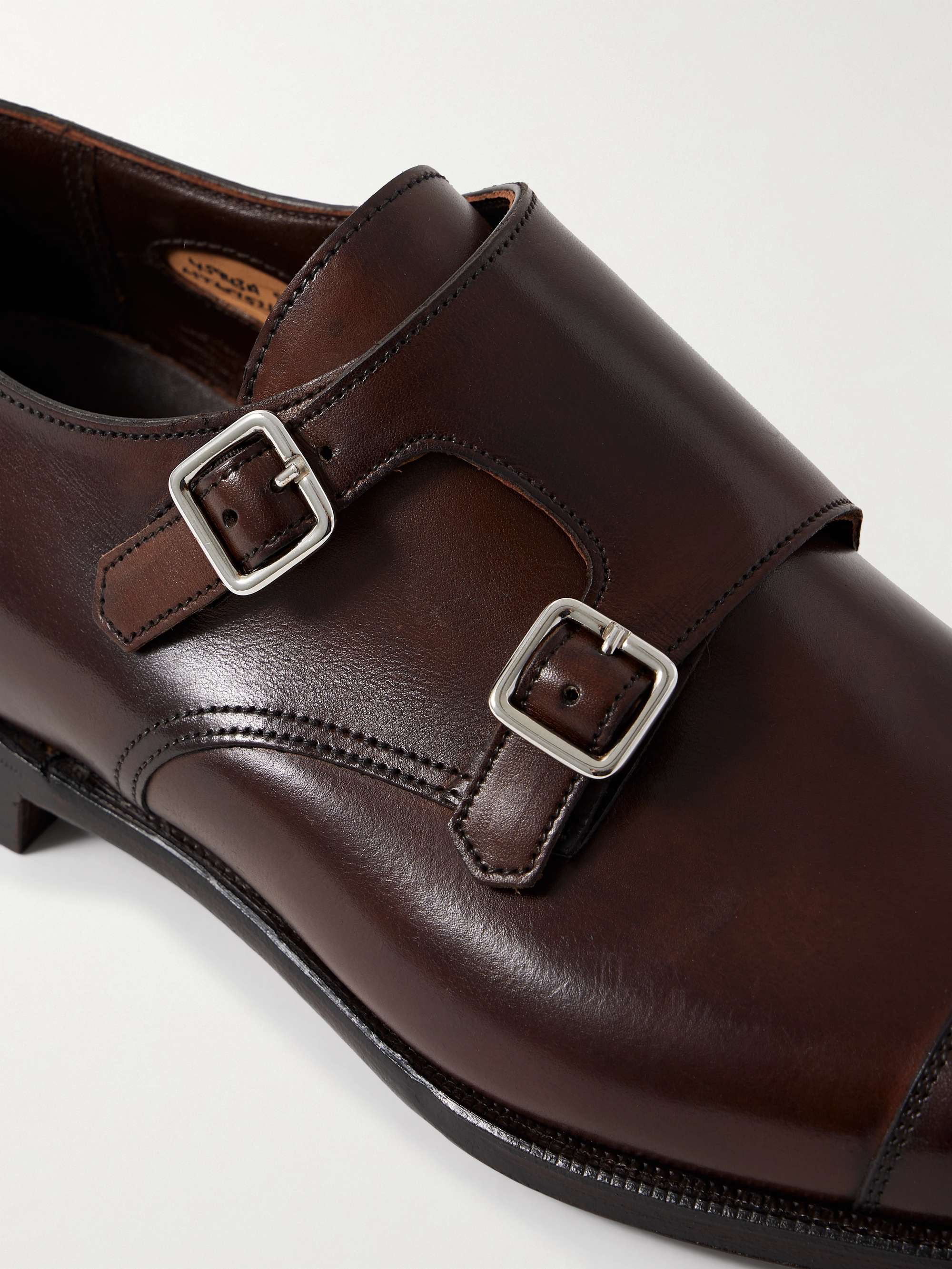 GEORGE CLEVERLEY Thomas Cap-Toe Leather Monk-Strap Shoes