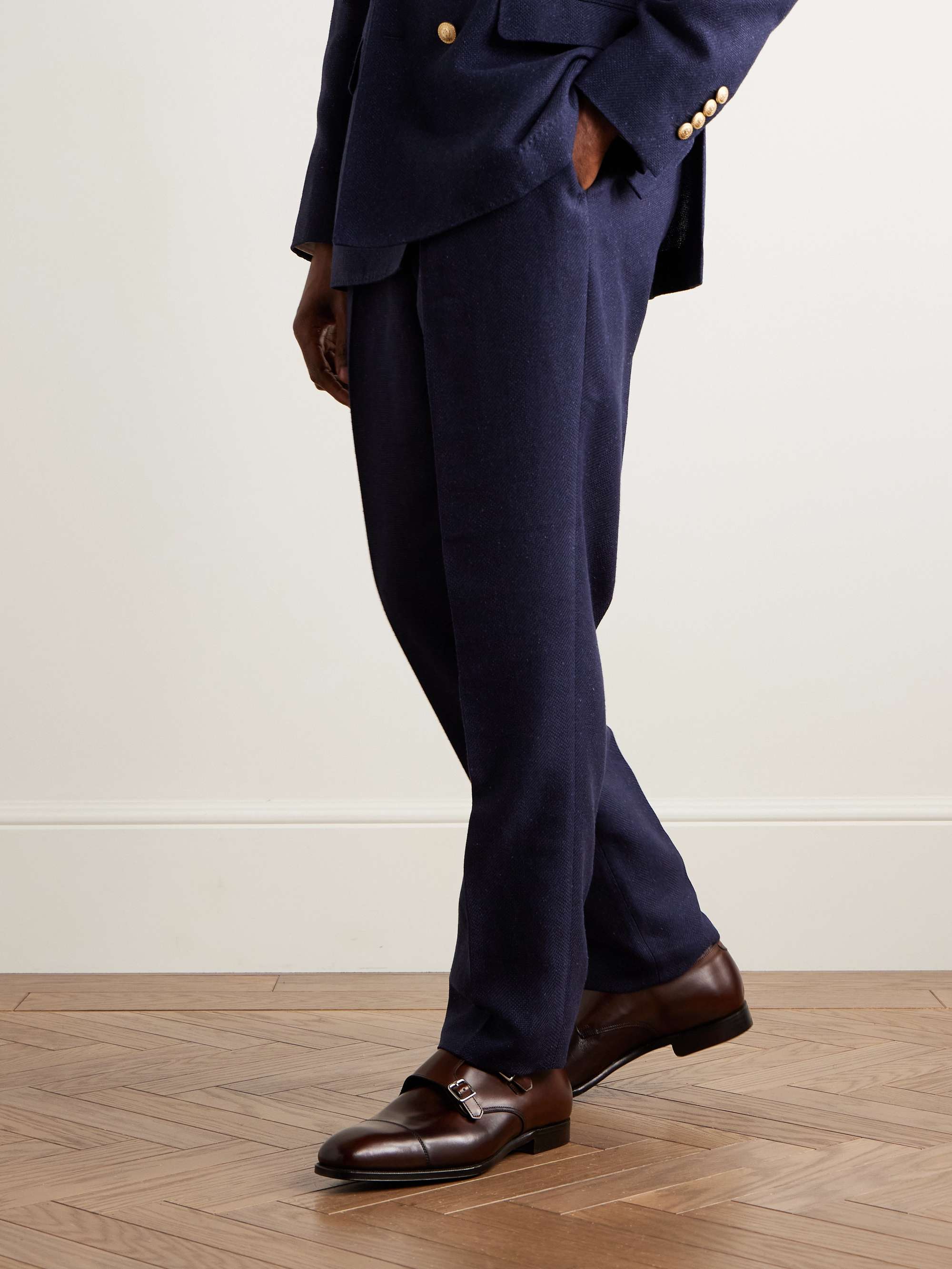 GEORGE CLEVERLEY Thomas Cap-Toe Leather Monk-Strap Shoes