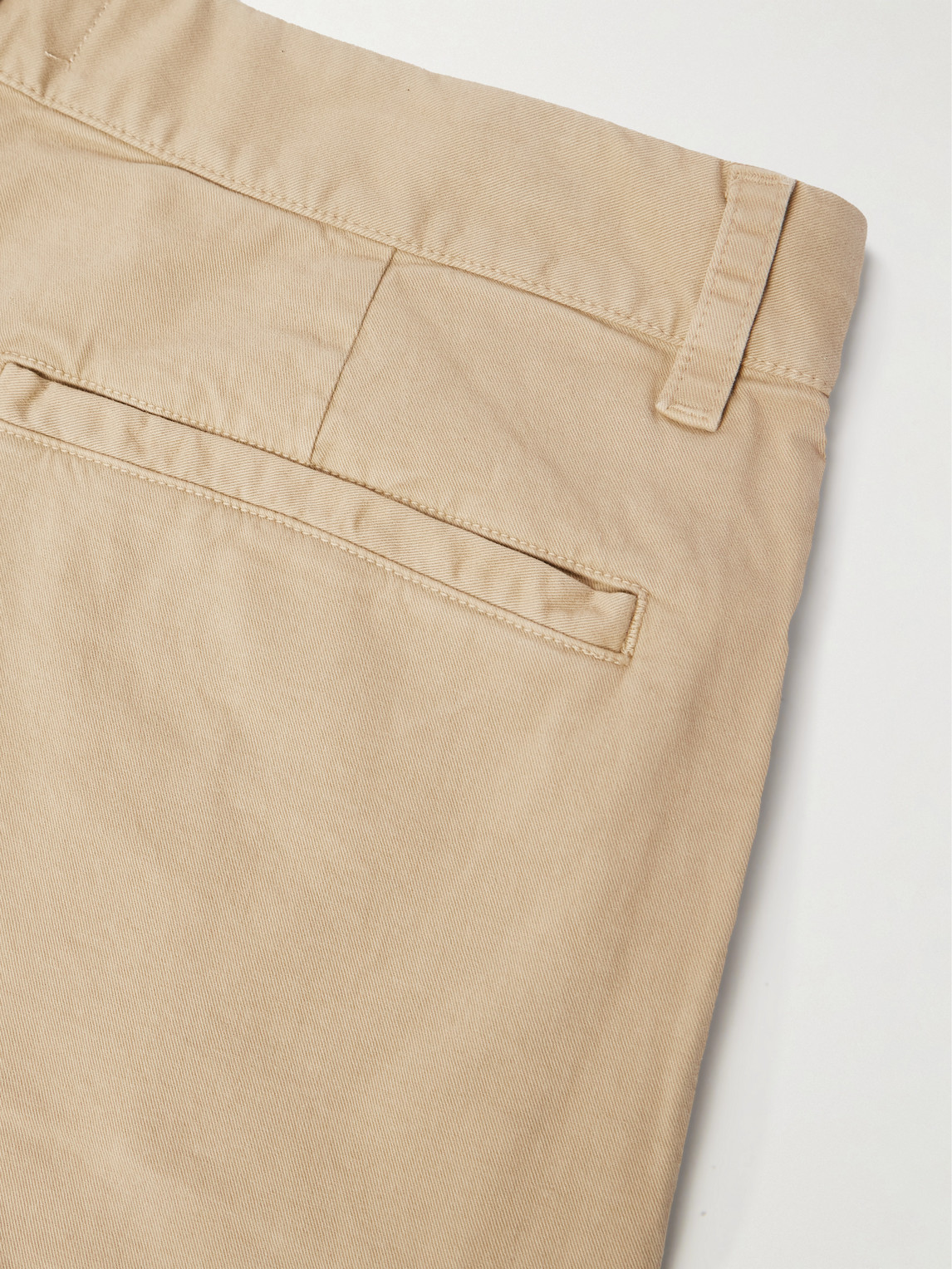 Nili Lotan Carsen Straight-leg Cotton-blend Twill Trousers In Neutral