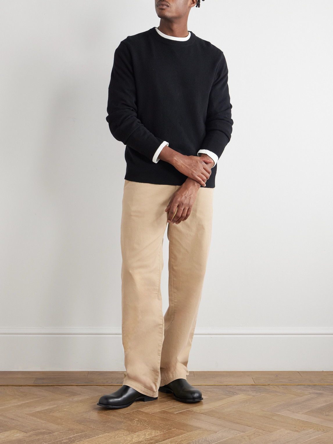 Nili Lotan Carsen Straight-leg Cotton-blend Twill Trousers In Neutral