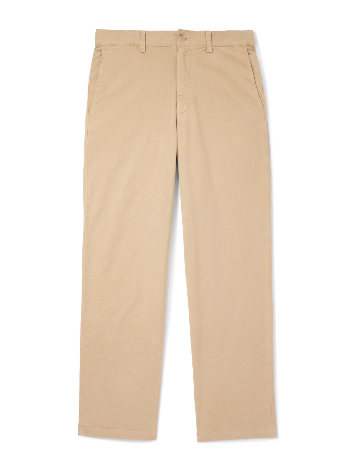 Nili Lotan Carsen Straight-leg Cotton-blend Twill Trousers In Neutral