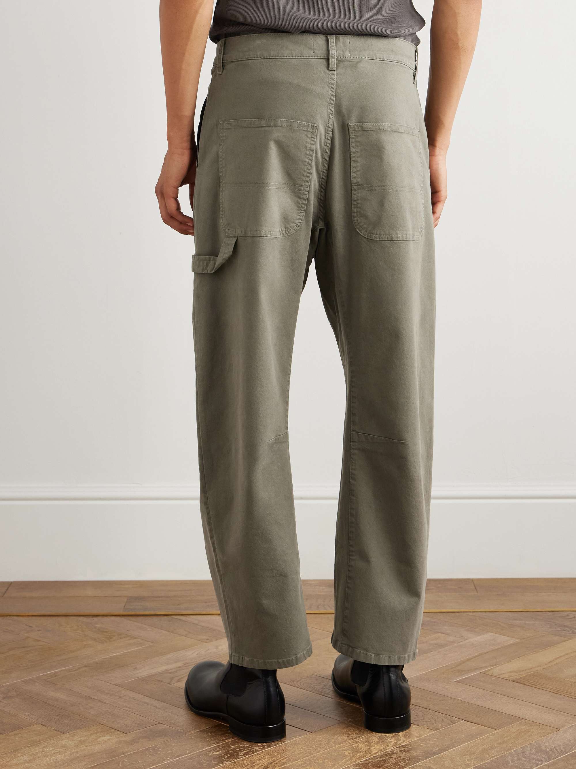 NILI LOTAN Carpenter Straight-Leg Stretch-Cotton Twill Trousers