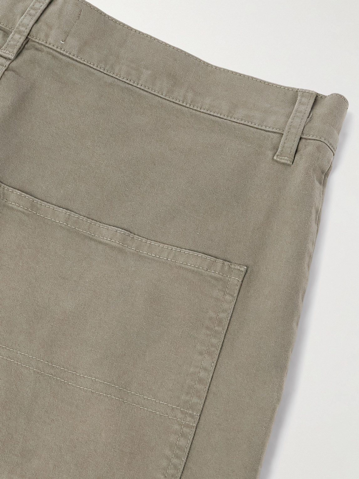 Nili Lotan Carpenter Straight-leg Cropped Cotton-blend Twill Trousers In Brown