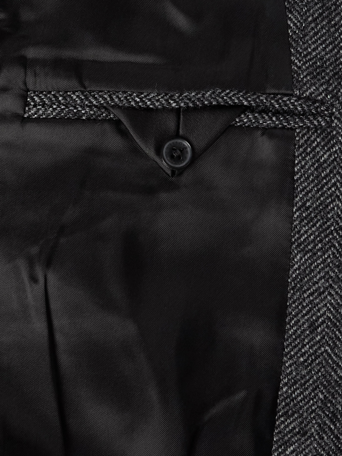 Nili Lotan Roy Suede-trimmed Herrinbone Wool Blazer In Black