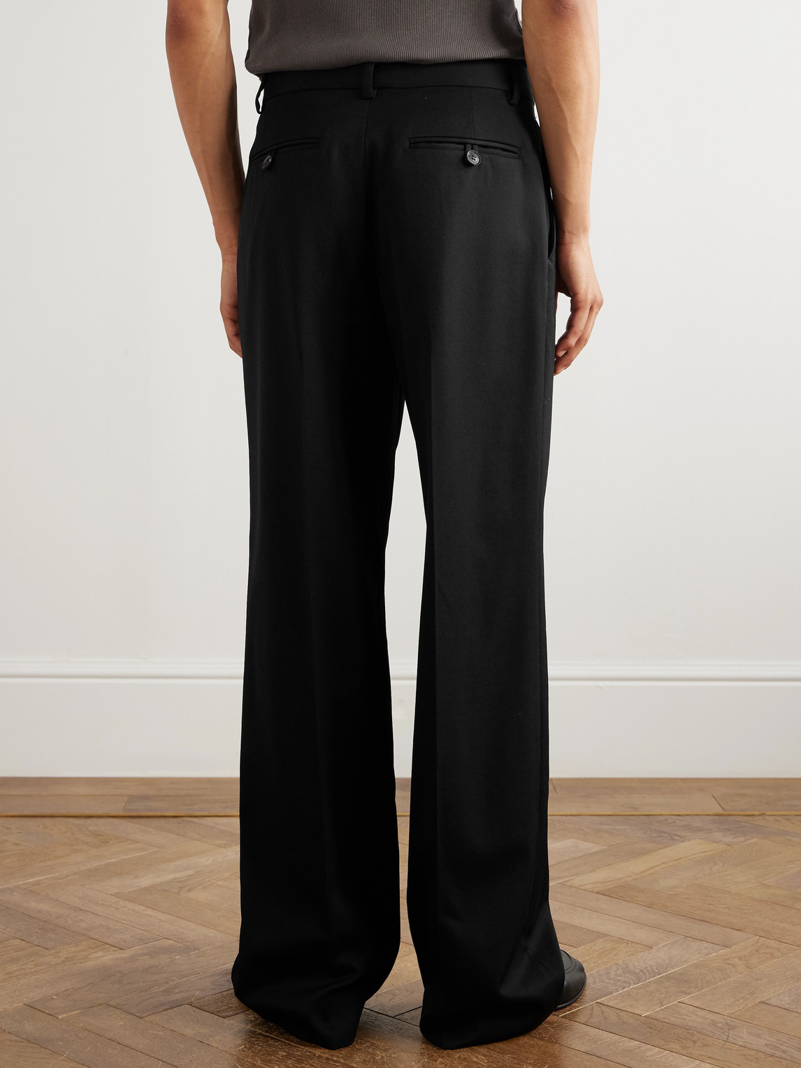 Nili Lotan Cassius Wide-leg Wool-twill Trousers In Black