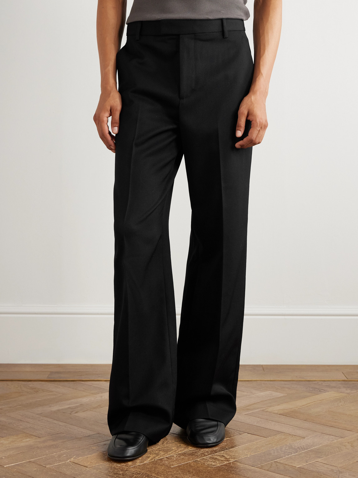 Nili Lotan Cassius Wide-leg Wool-twill Trousers In Black