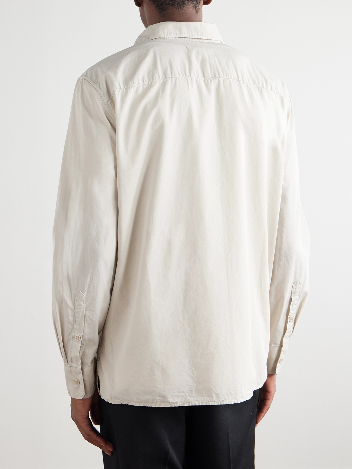 Nili Lotan Finn Cotton Oxford Shirt In Neutral