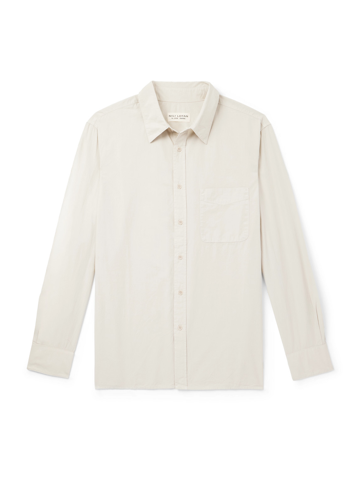 Nili Lotan Finn Cotton Oxford Shirt In Neutral