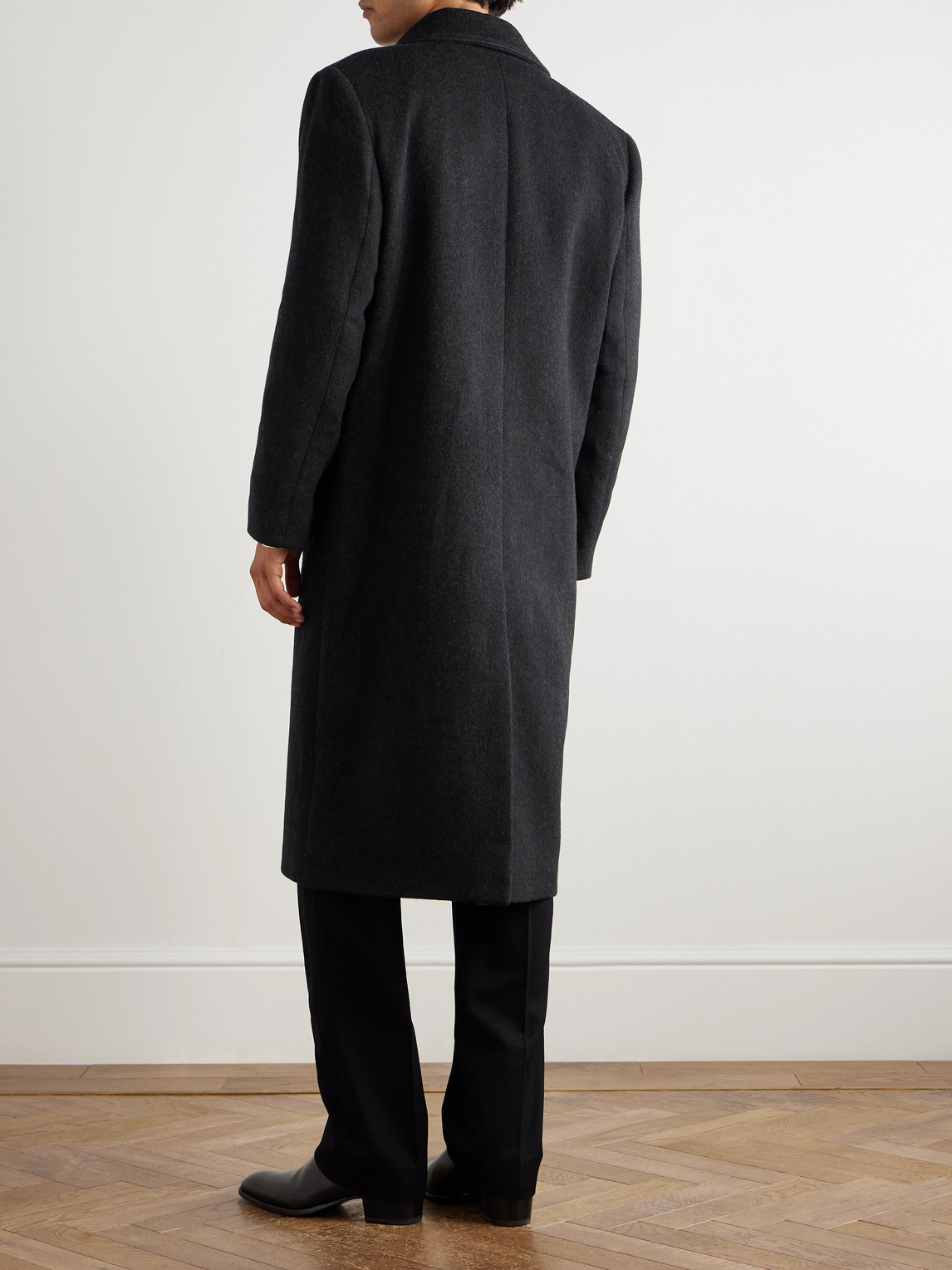 Nili Lotan Bennett Double-breasted Brushed-wool Coat In Black