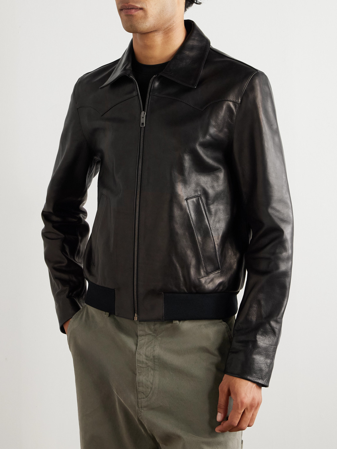Nili Lotan Hammond Leather Jacket In Black