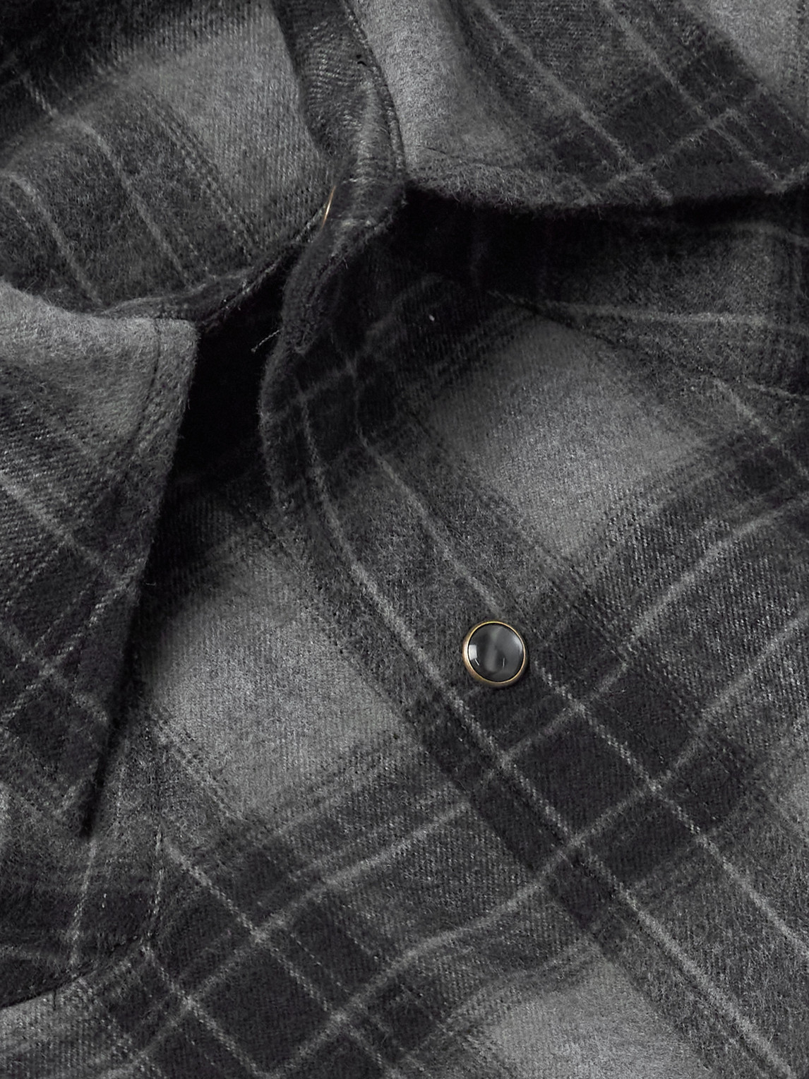 Nili Lotan Travis Checked Cotton-flannel Shirt In Black