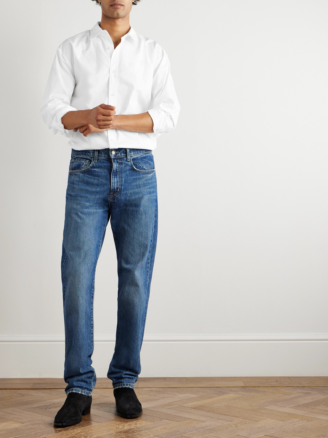 Nili Lotan Finn Cotton-poplin Shirt In White