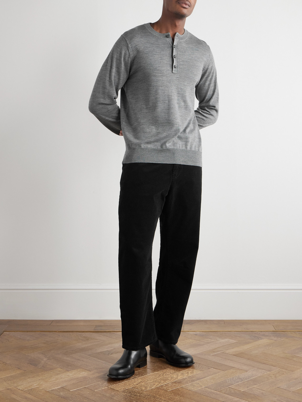 Nili Lotan Carpenter Cropped Straight-leg Cotton-blend Corduroy Trousers In Black