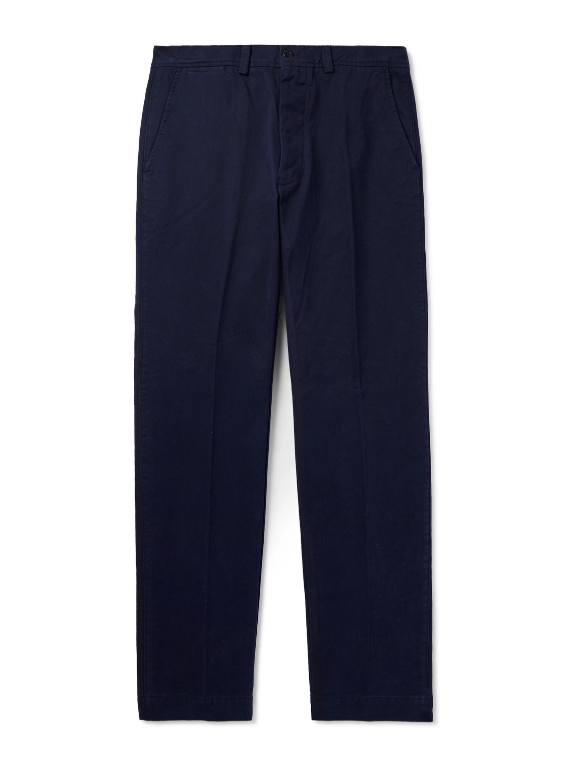 Officine Generale Straight-leg Garment-dyed Cotton-twill Trousers
