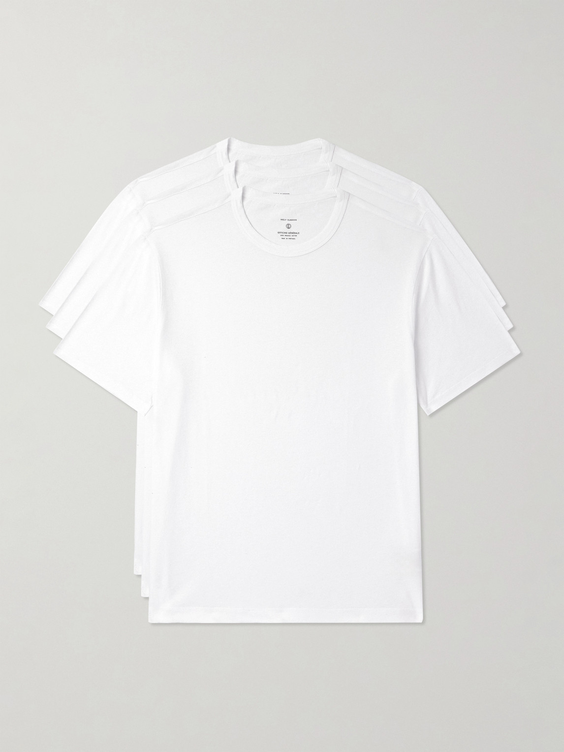 OFFICINE GÉNÉRALE Three-Pack Organic Cotton-Jersey T-Shirts - Men