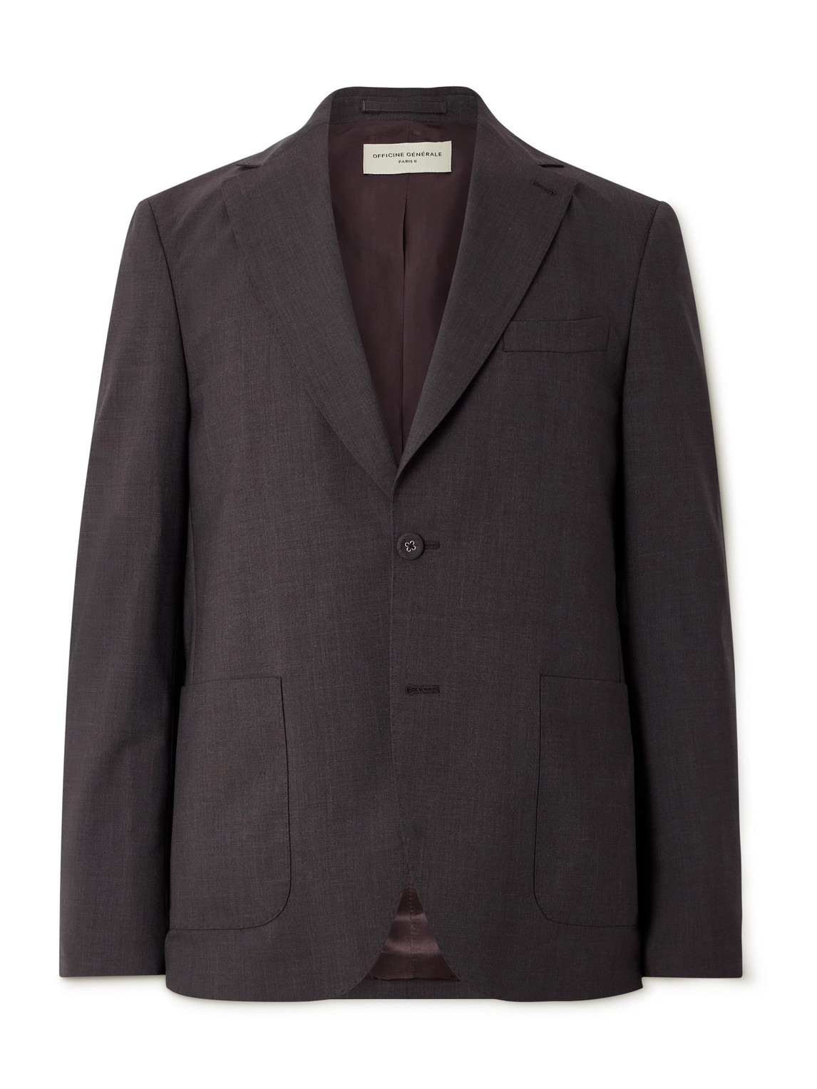 Officine Generale Arthus Wool-blend Blazer In Brown