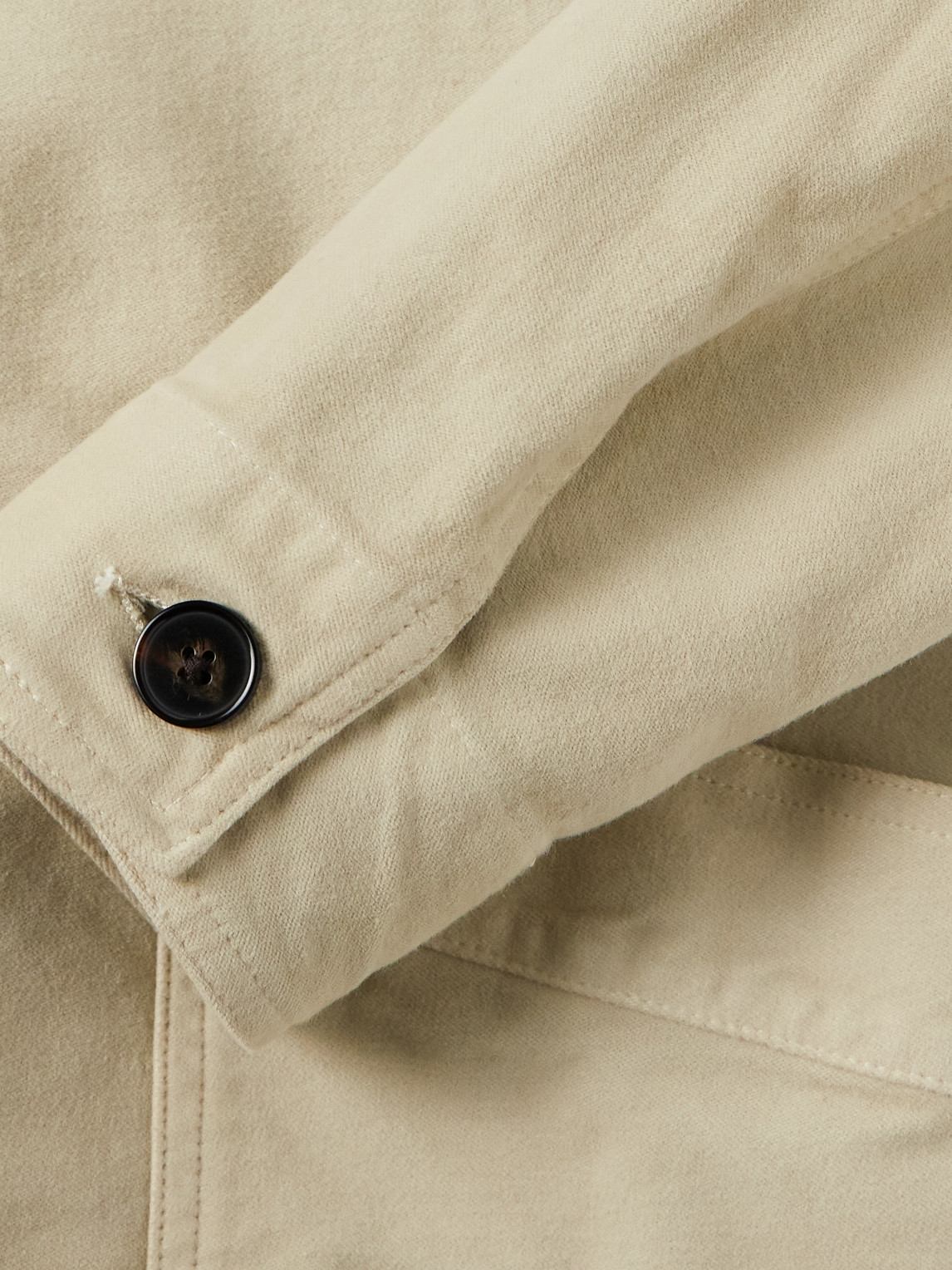 Officine Generale Elio Garment-dyed Cotton-moleskin Jacket In Neutral