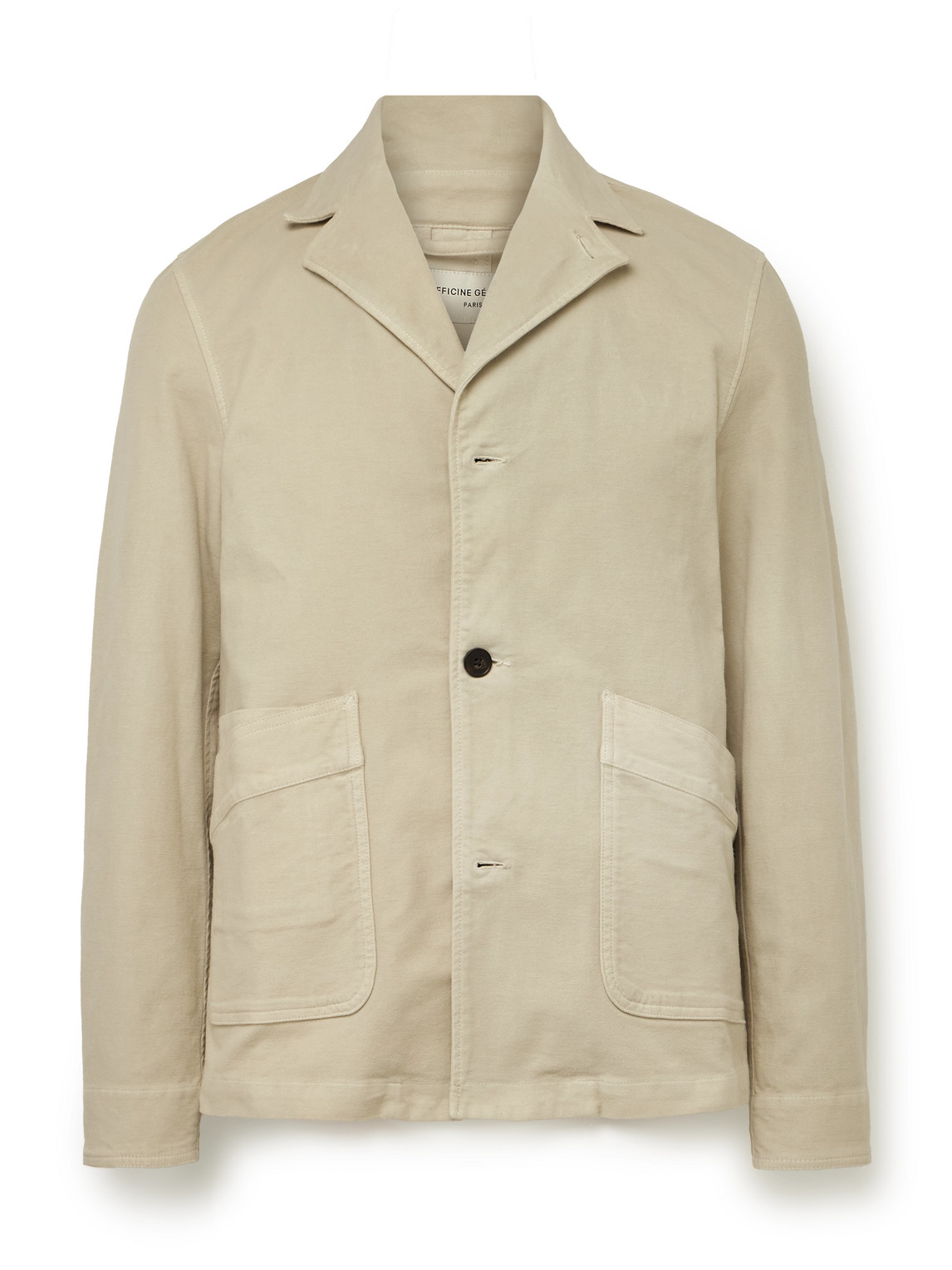 Officine Generale Elio Garment-dyed Cotton-moleskin Jacket In Neutral