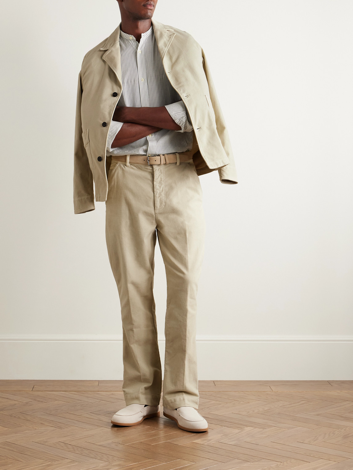 Greg Straight-Leg Garment-Dyed Cotton-Moleskin Trousers — 2
