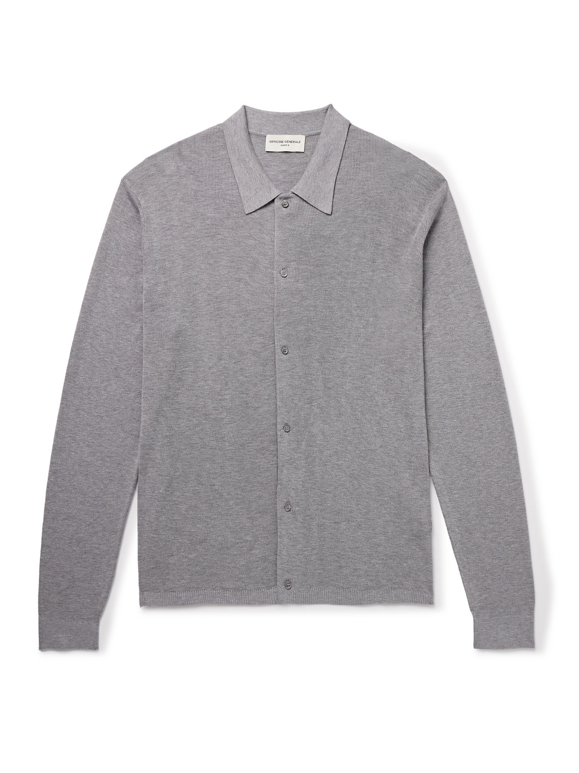Officine Generale Brent Slim-fit Lyocell And Wool-blend Cardigan In Gray