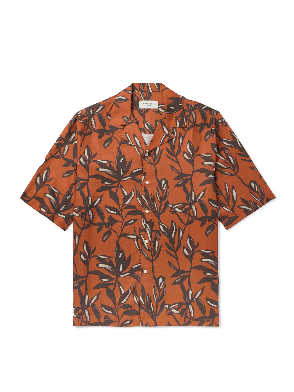 Officine Generale Eren Camp-collar Printed Lyocell Shirt