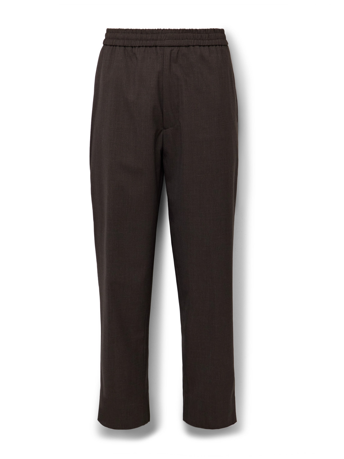 Officine Generale Walter Straight-leg Virgin Wool-blend Suit Trousers In Brown