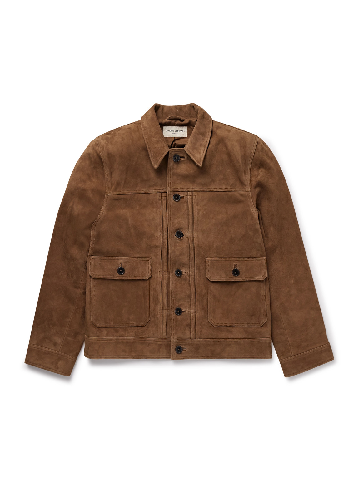 Officine Generale Lazlo Suede Jacket In Brown