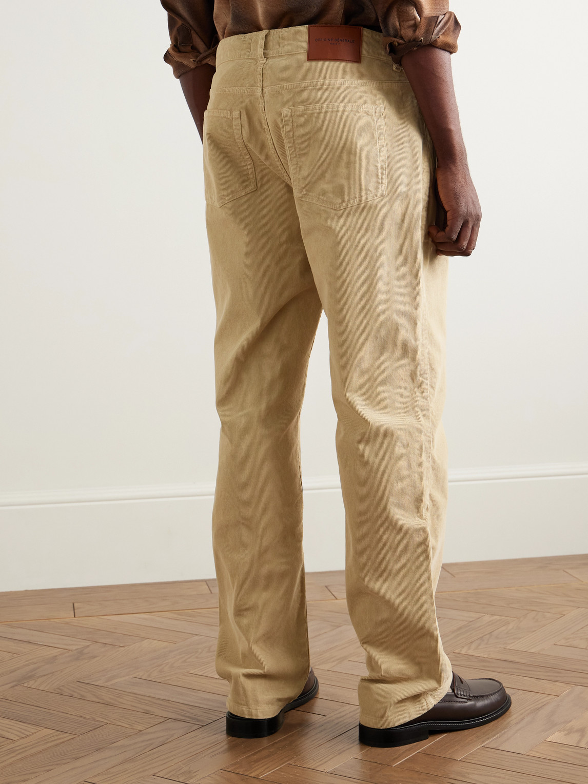  Officine Générale - James Slim-fit Straight-leg Cotton-blend Corduroy Trousers - Men - Neutrals - Uk/us 28 