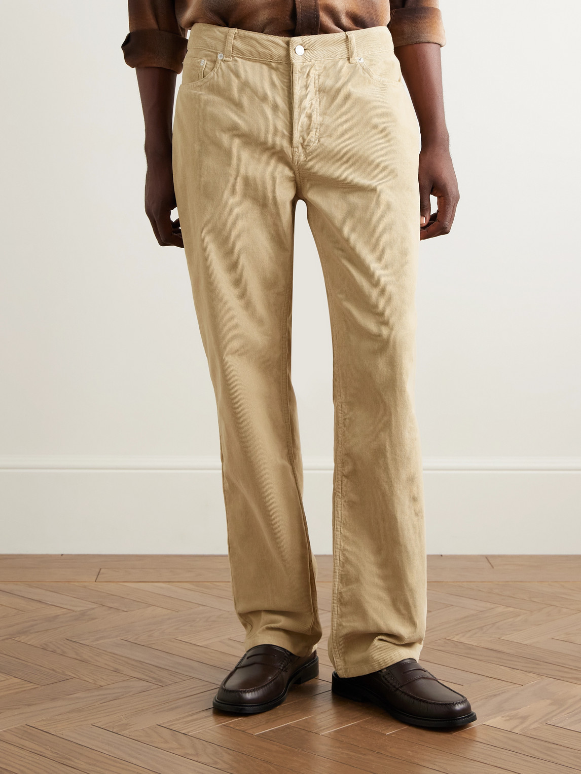  Officine Générale - James Slim-fit Straight-leg Cotton-blend Corduroy Trousers - Men - Neutrals - Uk/us 28 