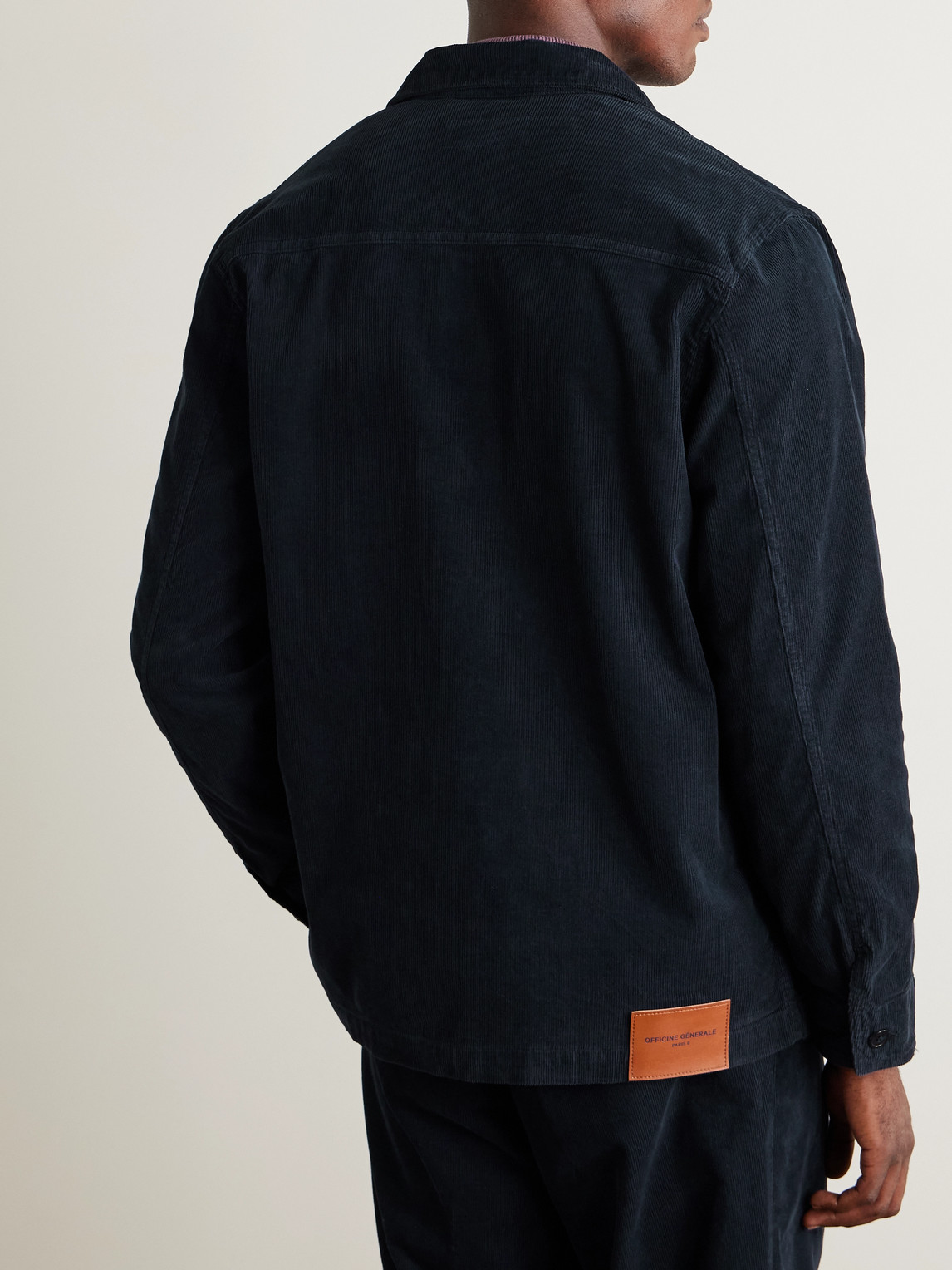 Officine Generale Ezel Garment Dye Cotton Corduroy Jacket Dark Navy In Blue