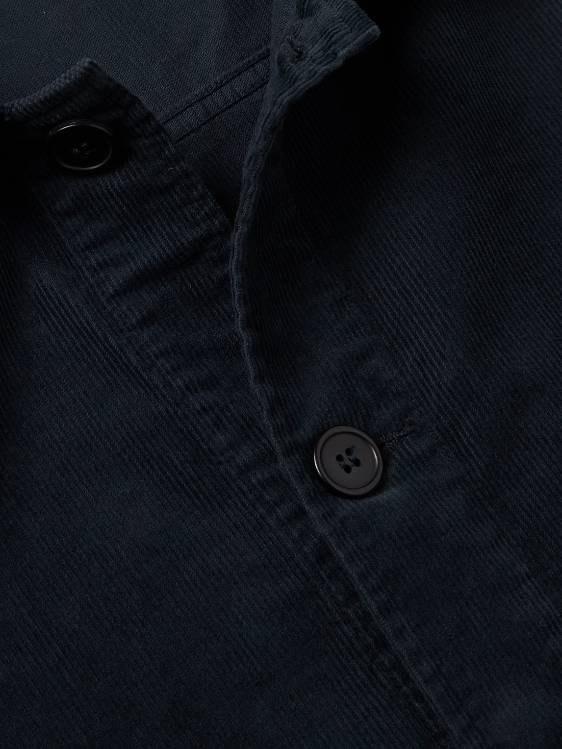 Officine Generale Ezel Garment Dye Cotton Corduroy Jacket Dark Navy In Blue